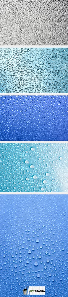 Капли воды на голубом фоне | Water drops on blue background